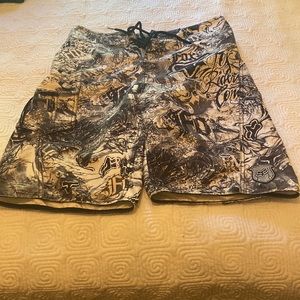 Fox board shorts - unique pattern. Size 32